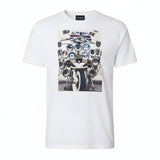 Ben Sherman White Headlamp Badges T-Shirt - Iconic British Style for Big Men