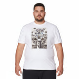 Ben Sherman White Headlamp Badges T-Shirt - Iconic British Style for Big Men