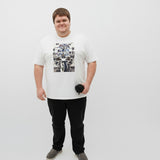 Ben Sherman White Headlamp Badges T-Shirt - Iconic British Style for Big Men