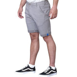 D555 Micro Stretch Cotton Chino Shorts - Cross Print Pattern (42"-56" Waist)