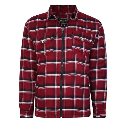 Kam Zip Sherpa Lined Warm Checked Shirt  PRE-ORDER