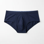Navy blue men's underwear on a light gray background