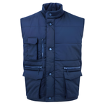 Big men's Orn Eider windproof bodywarmer in royal blue, sizes 2XL to 5XL, professional workwear with proper fit guarantee