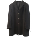 Di Caprio 3/4 Length Brown Tweed Over Coat - Big Guys Menswear