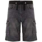 Kam Dito Elastic Denim Shorts - Charcoal | Mid Used | Light Used - Big Guys Menswear