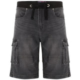 Kam Dito Elastic Denim Shorts - Charcoal | Mid Used | Light Used - Big Guys Menswear