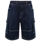 Kam Dito Elastic Denim Shorts - Charcoal | Mid Used | Light Used - Big Guys Menswear