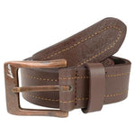 Kam Leather Stitch Pattern Belt - Brown & Black Available - Big Guys Menswear