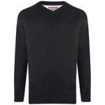 Kam V-Neck Long Sleeve Knit Jumper - 3 Colours Available - Big Guys Menswear