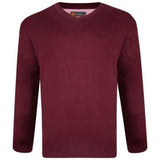 Kam V-Neck Long Sleeve Knit Jumper - 3 Colours Available - Big Guys Menswear