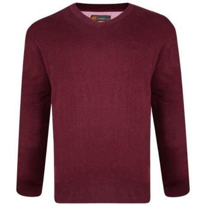 Kam V-Neck Long Sleeve Knit Jumper - 3 Colours Available - Big Guys Menswear