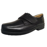 Roamers Lightweight Extra Wide Fitting Velcro Black Soft Leather Shoes - Big Guys Menswear