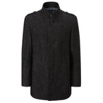 Skopes Black Textured 3/4 Length Stylish Overcoat - Big Guys Menswear