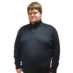 ZANE-D555 4 Button & Zip Up Neck Jumper - 2XL~5XL - Big Guys Menswear