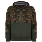 Kam Camo Panelled Zip Thru Hoody
